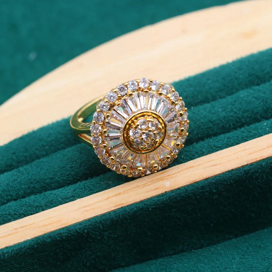 Wholesale Custom 18K Gold and Silver Jewellery Ring Classic White Zircon for Women's Engagement Wedding and Party Gift