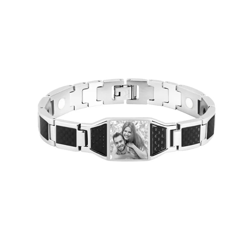 Wholesale Therapy Energy Cuff Men Germanium Magnetic Bracelet Japanese Bio Stainless Steel Health for Man Hologram Bracelets