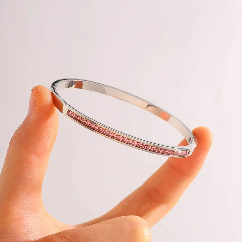 REBEL Stainless Inoxydable Stainless Steel 18K Gold Plated Roman Women Fashion Jewelry Bracelets Bangles