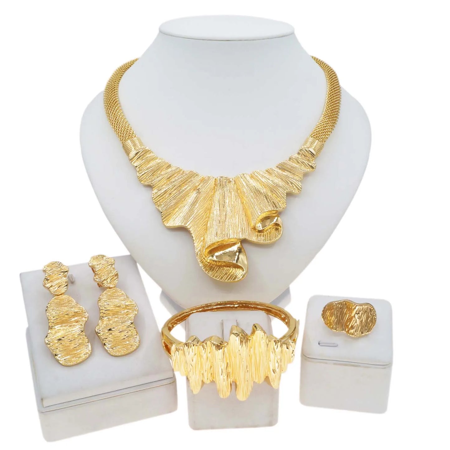 Zhuerrui Fashionable Italian Gold Jewelry Sets Simple Nigerian Brass Big Jewelry Set High-end Women's Birthday Gifts H00735