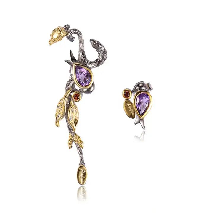 Fashion Art Butterfly 925 Sterling Silver Stud Upper Ear Earrings for Women's Wedding Party Gift