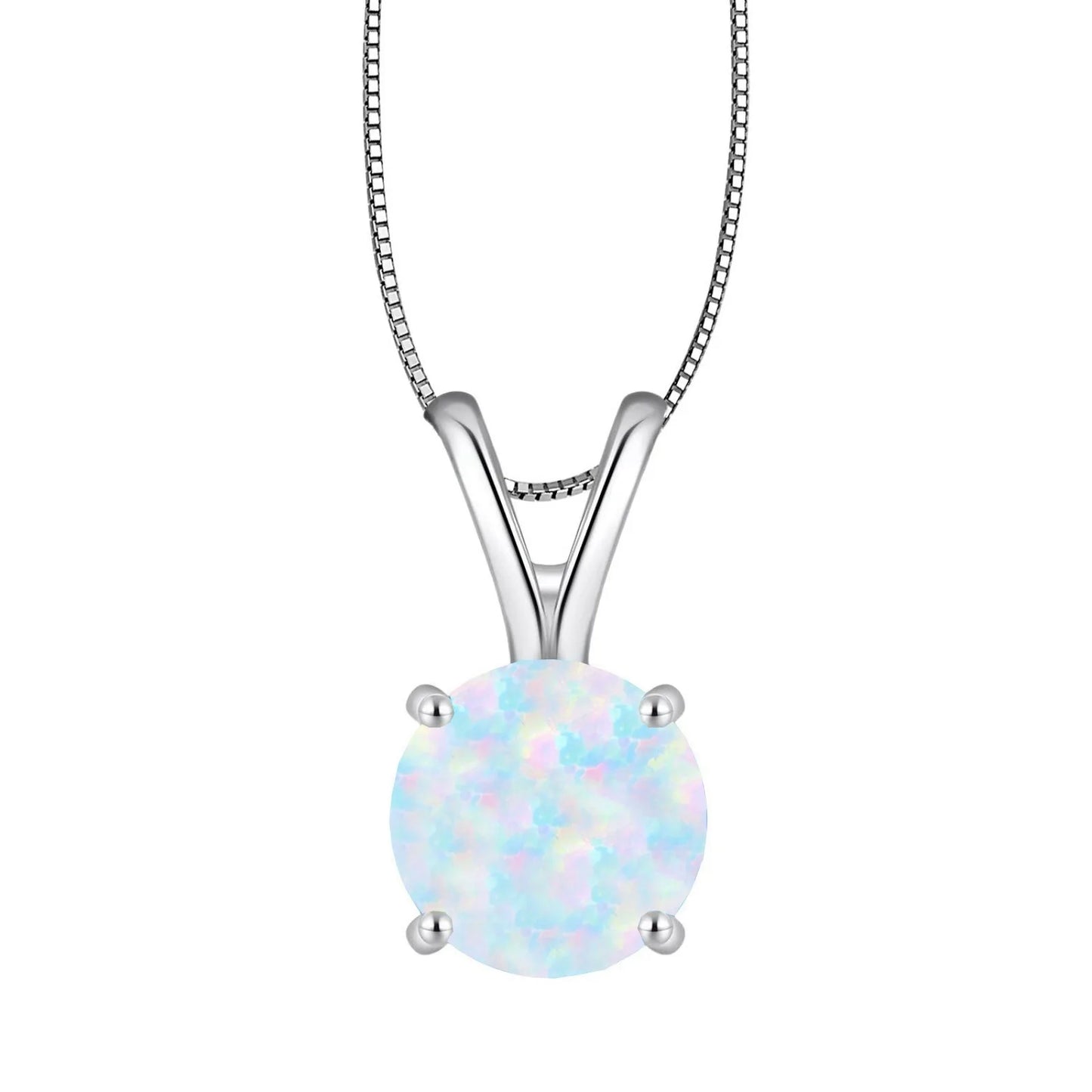 Tiktok Viral Dainty Round Blue Opal Pendant-Copper Link Chain Sweater Chain Minimalist Necklace for Women's Trendsetters