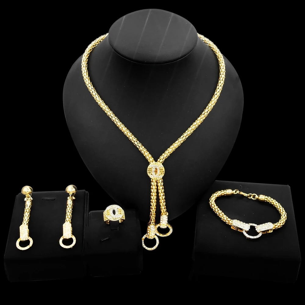 Zhuerrui Italy Brazil Gold Jewelry Set Fashion Vintage 24K High Quality Jewelry Sets Designer Wedding Party Jewelry HN21031614