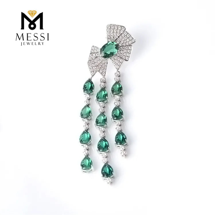 Gemfiori Messi Jewelry Emerald Earrings 14k/18k Jewelry Earring for Emerald Jewelry Girls