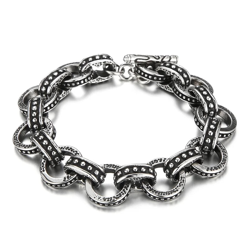 KALEN Punk Ring Links Bracelet – Silver