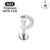 G23 Titanium Triangle Heart Fox Tragus Cartilage Helix Daith Piercing Stud Earrings for Women 16G CZ Ear Stud Pierc Body Jewelry