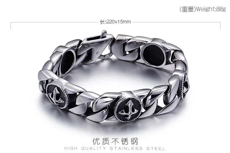KALEN Stainless Steel Silver Cross Fashion Bracelets for Men
