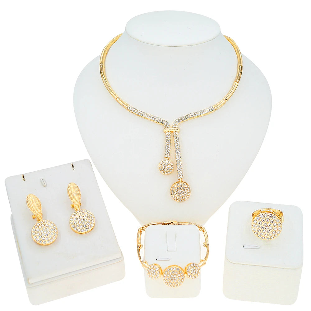 Zhuerrui Nigerian 18k Gold Plated Jewelry Set Brazil Gold Designer Wedding Jewellery Set Fashion Necklaces Jewelry SetsHB01714