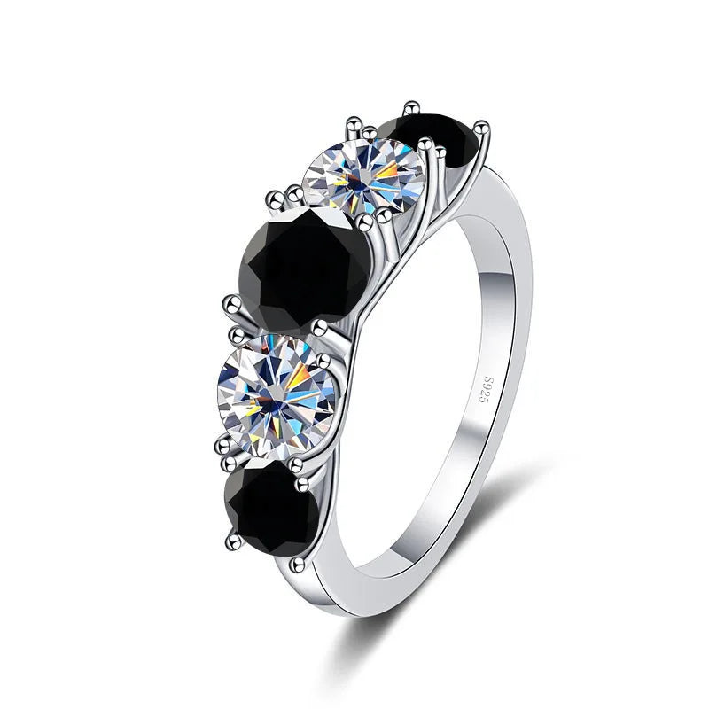 Fine 3.6CT VVS1 D Moissanite Row Rings 925 Sterling Silver Jewelry Pass Diamond Tester Colored Moissanite Rings for Women