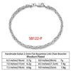 RINNTIN SB Finding Jewelry Men Cuban Link Chain Bracelet Custom Pulsera Men Hip Hop 925 Sterling Silver Chain Bracelet