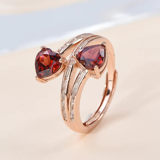Gioiellieri Natural Garnet Rings Red Garnet Gemstone Rings for Jewelry Business With Custom Logo Bulk Orders Service