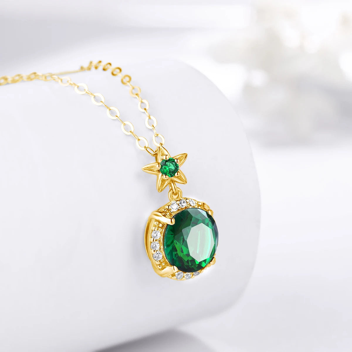 Luxury Fine Jewelry Set Designer Engagement Wedding Birthstone Emerald Women 18K Gold 925 Sterling Silver Jewelry Set