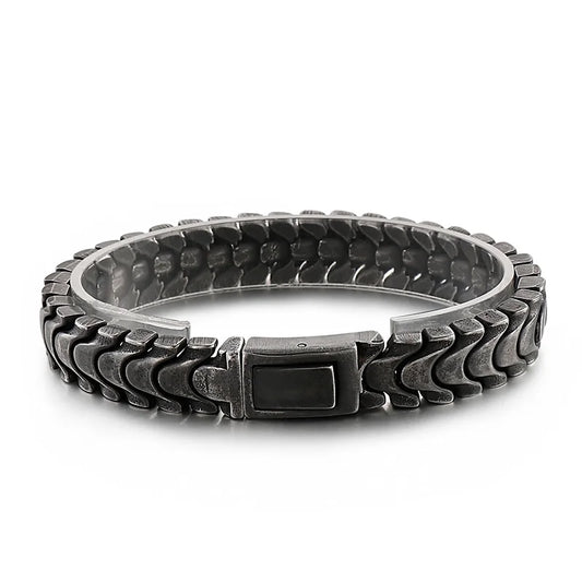 KALEN Trendy Fine Jewelry Fashion Bracelets Men Stainless Steel Snake Bone Links Bracelet Bangle