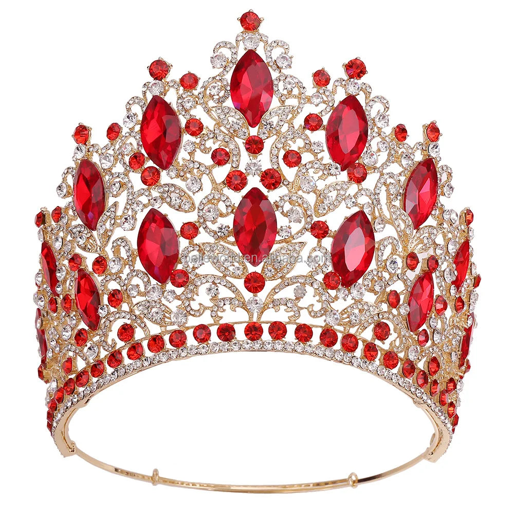 BELLEWORLD Hot Fashion Luxury Coronas Para Reinas Hairpieces for Brides Shiny Big Rhinestone Wedding Party Crown Tiaras Tiaras