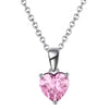 REDheart RINNTIN SAPN02 Romantic Jewelry Birthstone Crystal Necklace 925 Silver Necklace for Women Pendants Charm Collier Collana Stone