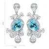 Gemfiori Vintage 925 Sterling Silver Drop Earrings Rhodium Emerald Cut Lab Grown Gemstones Women's Ready Ship Wedding Gift Claw Setting