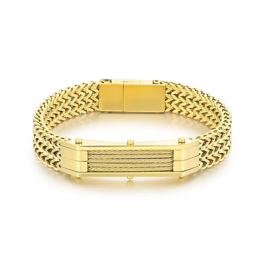 KALEN Vintage Multiple Colors Stainless Steel Herringbone Links Bracelet for Men