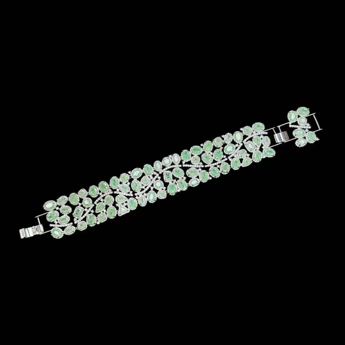 XOTICA TIANSHE Luxury Green Flower Open Ring Dangle Earrings Bracelet & Vintage Wedding Party Jewelry For Women