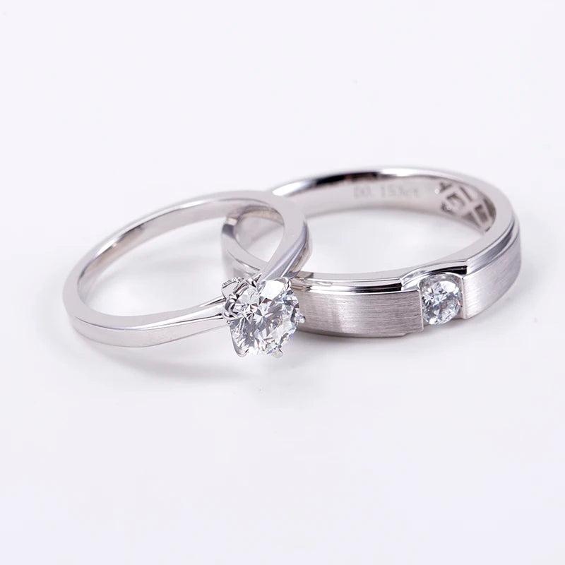 Gemfiori Messi Jewelry MSR-1536 Luxury 18k Gold Stackable Round Ring Lab Grown Diamond Ring
