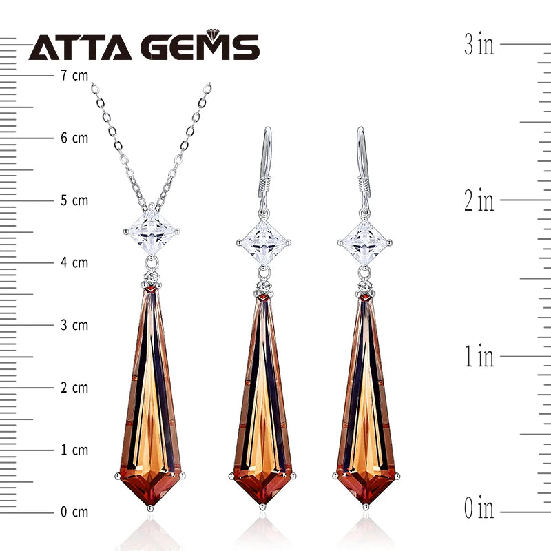 Color Change Zultanit Jewelry Sets 925 Sterling Silver Created Diaspore Pendant Earring Gemstone Jewelry for Women's Luxury