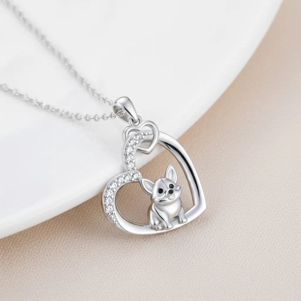 REDheart Silver Plated Heart Pendant Necklace Chai Dog Necklace Sunflower Necklace Bee Daisy Necklace Butterfly Necklace for Women Gift