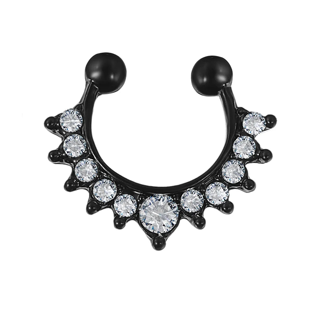 S&S Rhinestone U-Shaped Nose Ring | Crystal Nose Stud Body Jewellery