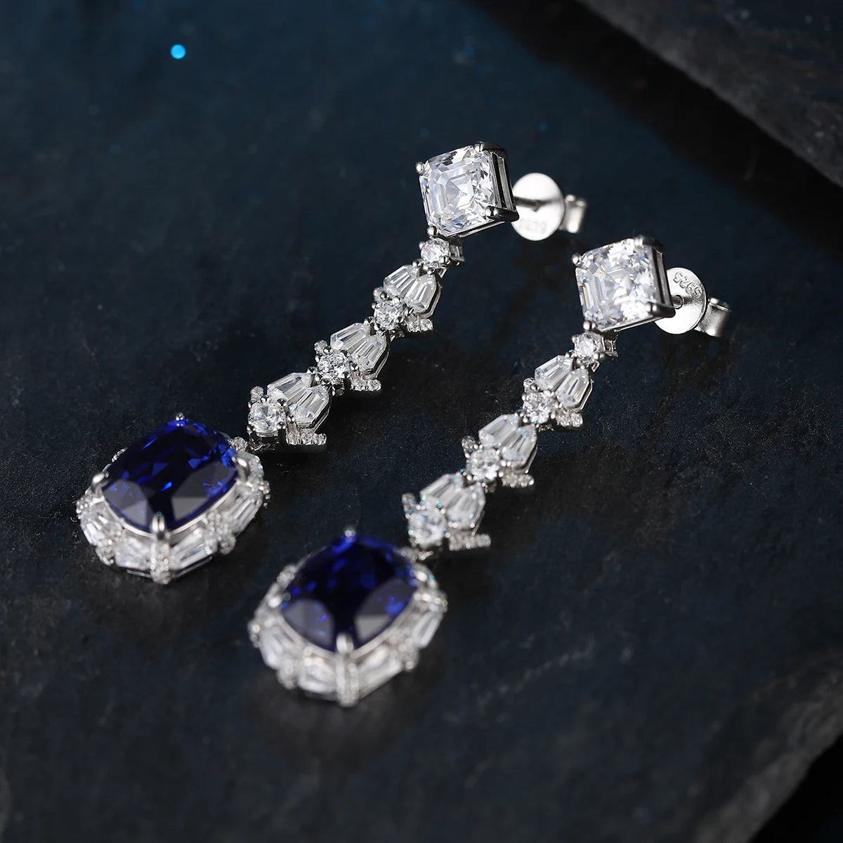 Luxury Fancy Design Earring Women Jewelry Lab Grown Gemstone Classic S925 Silver Women Birthday Gift Classic Earring Stud Set