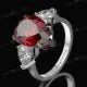 MUSHAN Jewelry Factory S925 Silver European and American Water Drop 10*14 High Carbon Diamond 6 Carat Simple and Individual Ring