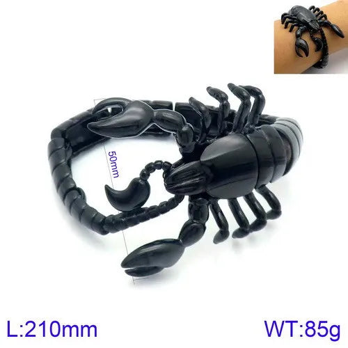 Kalen Trendy Bold Casting Creative Scorpion Bracelet Domineering Animal Stainless Steel Hand Jewelry Factory Wholesale