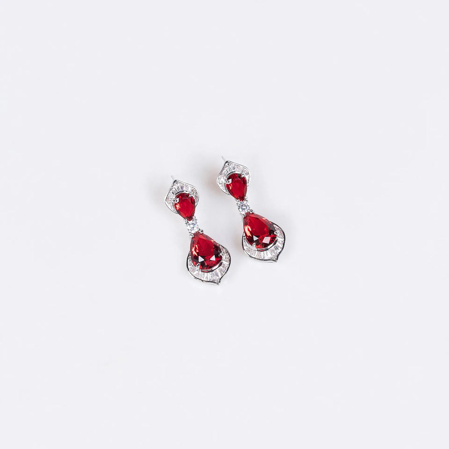 Luxury Snake Design Zircon Necklace & Earrings Jewellery Set — Purple, Red, Green & White Pearl