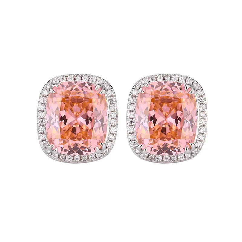 Gemfiori Fashionable Luxury Inlaid Geometric Zircon Necklace Earrings Ring Set Light Luxury Minimalist Jewelry