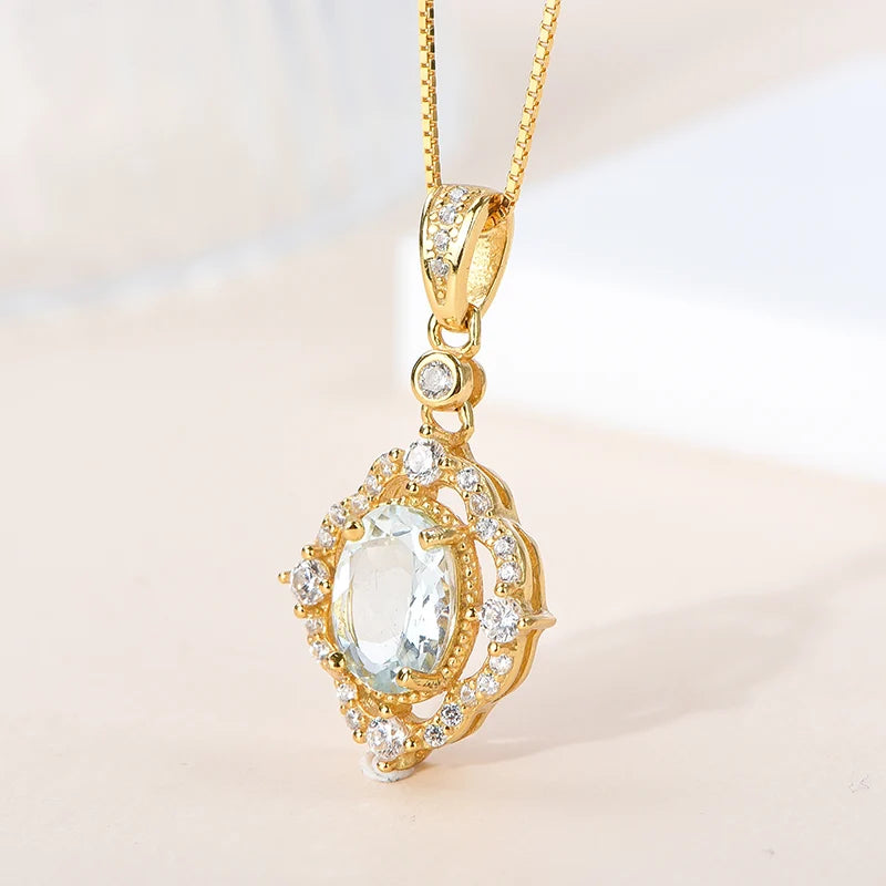 Gioiellieri Handmade Rhodium Plated 925 Sterling Silver Natural Topaz Pendant Claw Setting Purple Crystal Healing Stone Necklace Women's