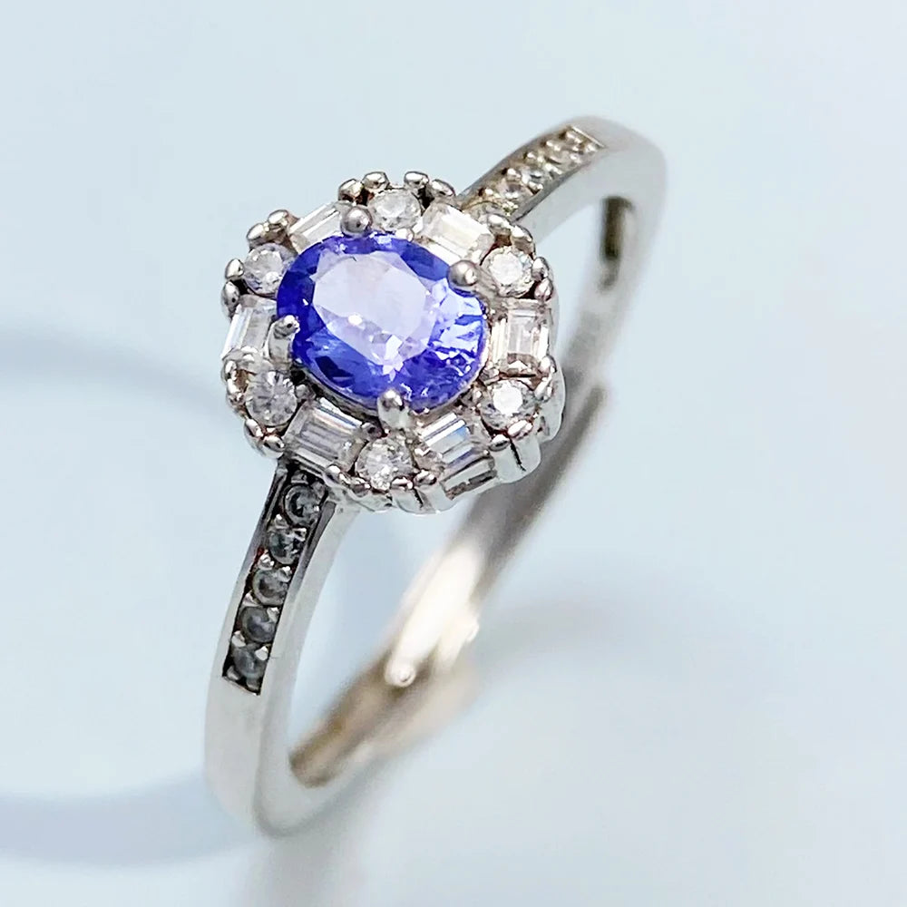 ArtistA Low Price Natural Tanzanite S925 Silver Ring for Women Luxury Genuine Blue Gemstone Jewelry December Birthstone Party