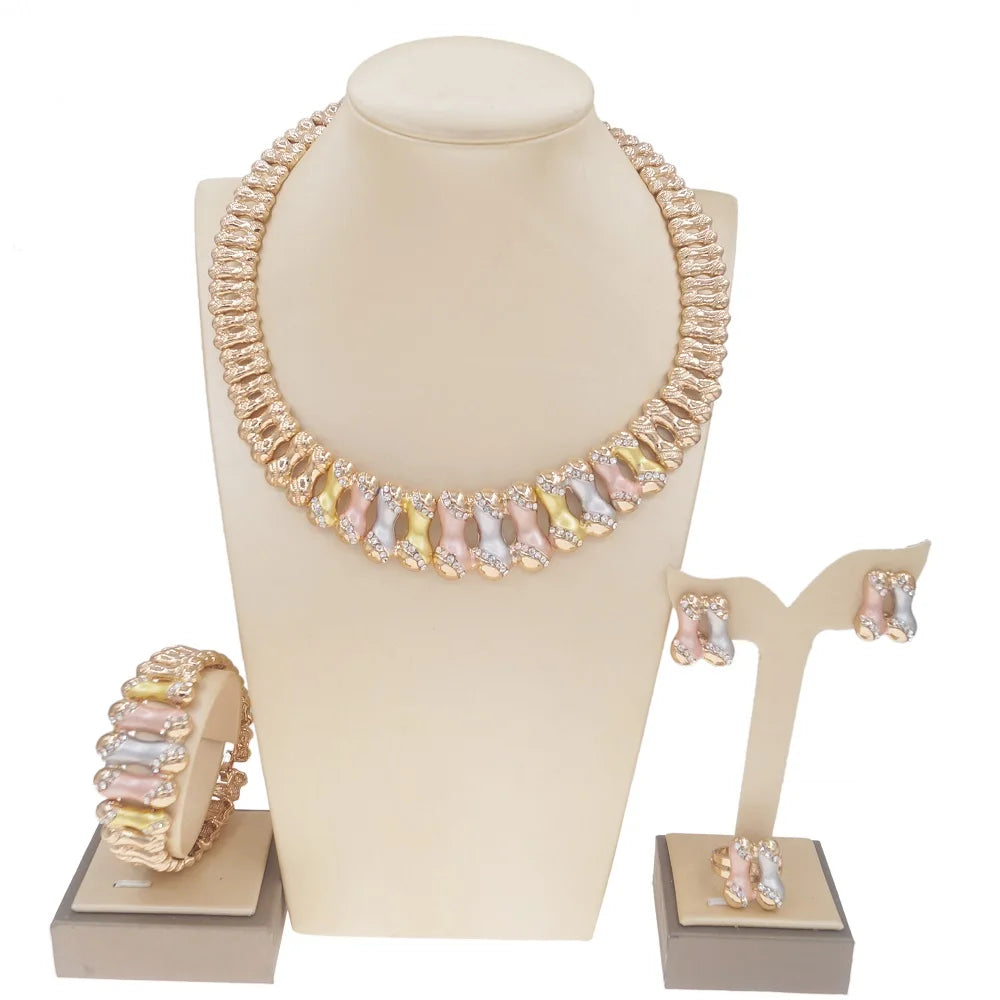 Zhuerrui Bridal Luxury Jewelry Set Italian Silver Color Jewelry Sets  Women Wedding Party Nigerian Jewellery Sets HA10082