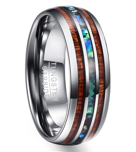 NEWLiFE REBEL Balance Peak 8mm Ring in Tungsten