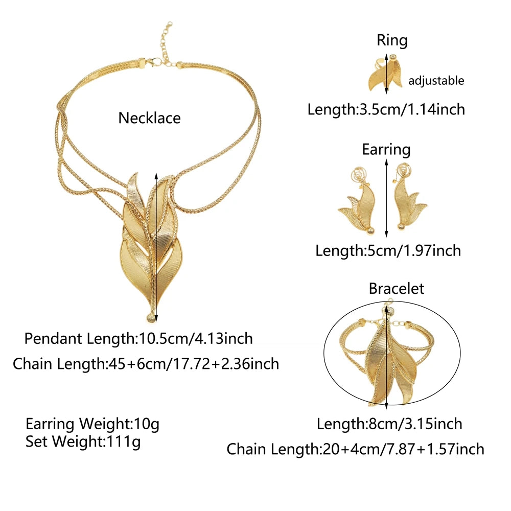 Italian Jewelry Set Alloy Brazilian Jewelry Sets Wedding Party Pendant Spiral Necklace Bracelet Ring Earrings Jewelry Set X00047