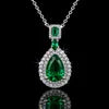 GRA Certificate 925 Silver Pendant Set  VVS1 Lab-Grown Diamond Luxury Pendant Mother's Day Gift Emerald Style Pendant Set