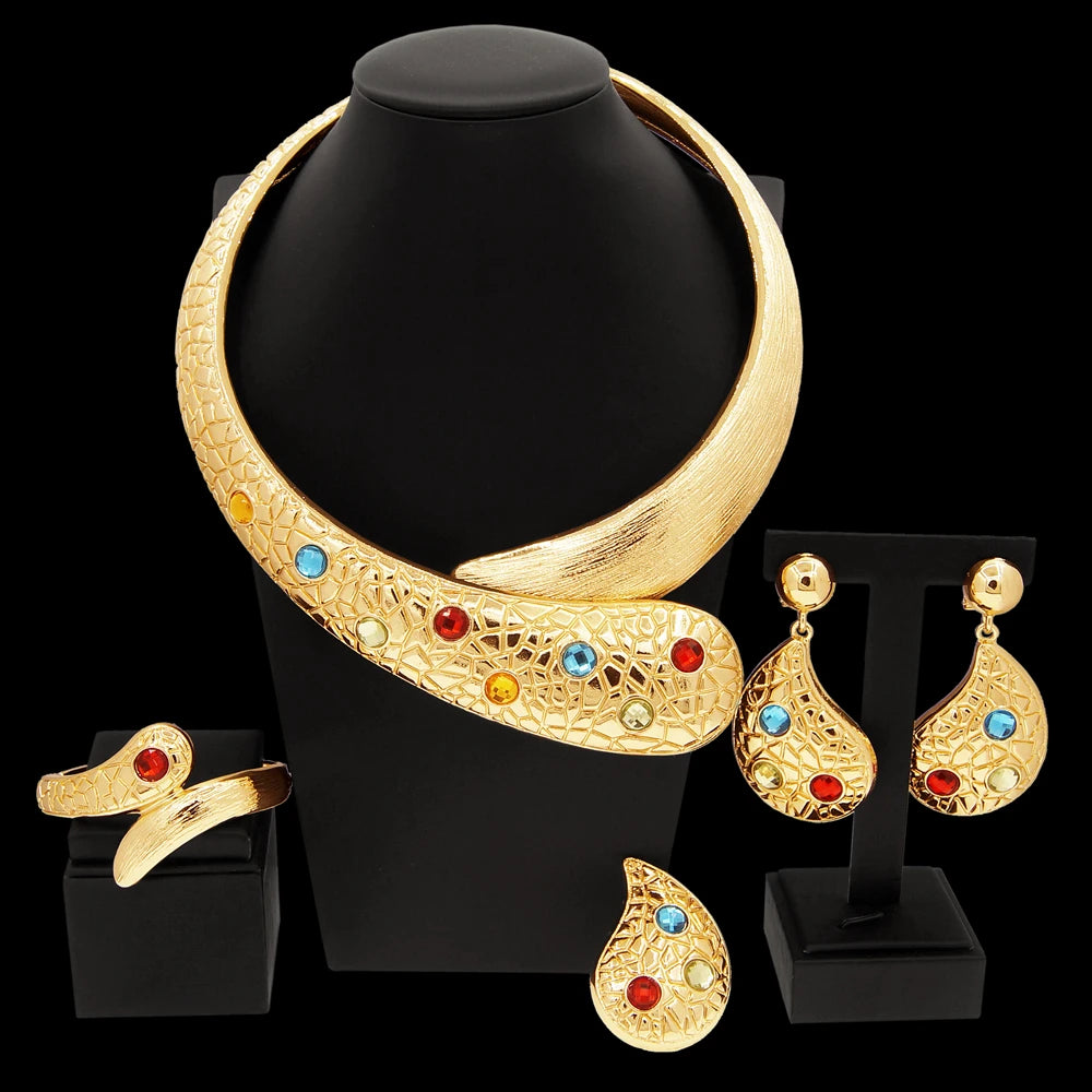 Zhuerrui Brazilian Gold Jewelry Sets Design Luxury Fashion Jewelri Set Designer Party Fine Italiano Women Jewellery Set H00560