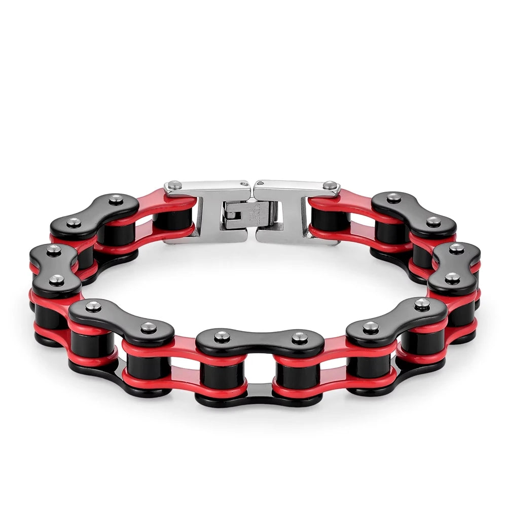 REBEL Stainless Steel Waterproof Anti Non Tarnish Personalized Hip Hop Fine Fashion Jewelry Punk Men's Biker Chain Bracelet