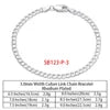 RINNTIN SB Finding Jewelry Men Cuban Link Chain Bracelet Custom Pulsera Men Hip Hop 925 Sterling Silver Chain Bracelet