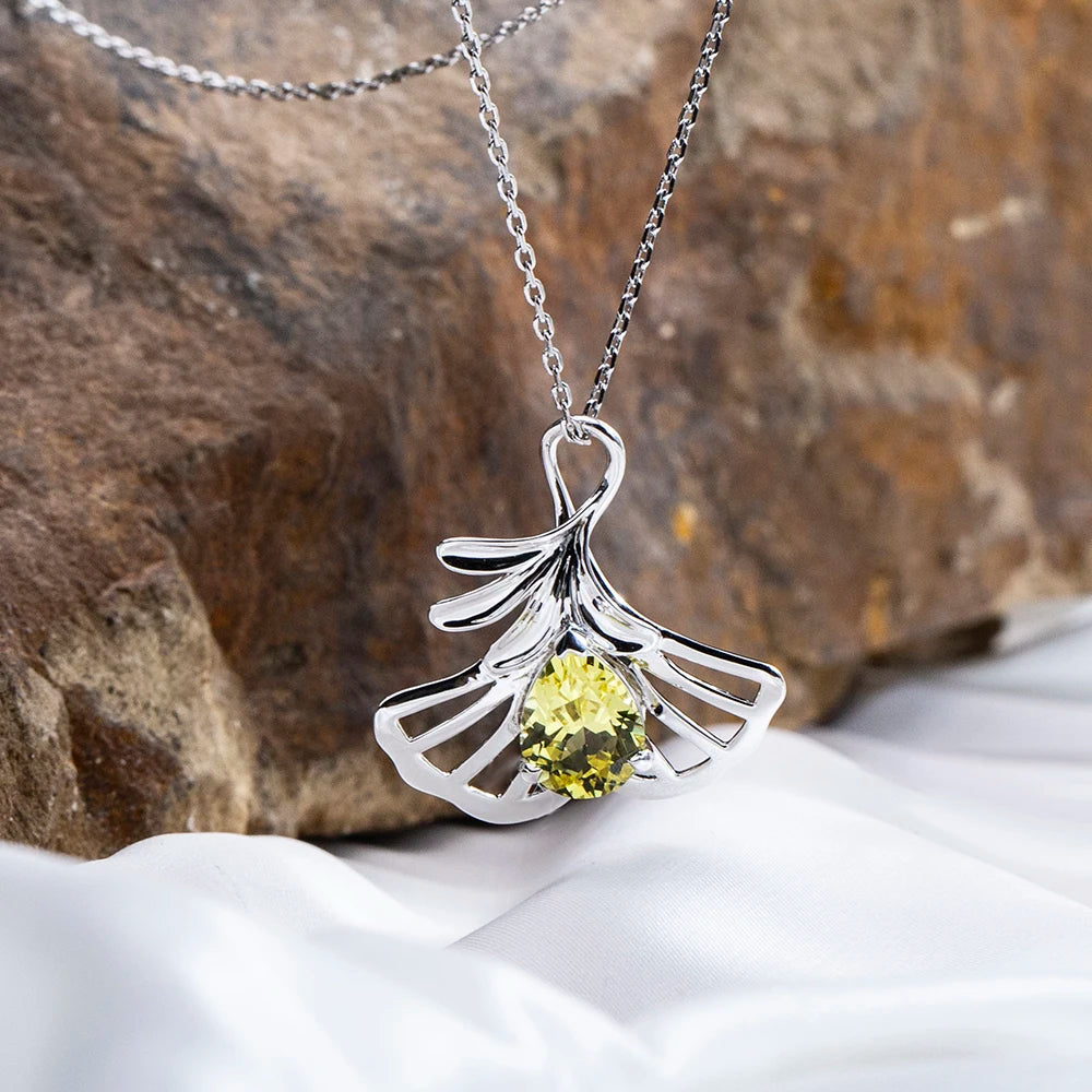 Custom Fine Jewelry MSN-895 18K White Gold Necklace Chain 8x10mm Pear Shape Lab Grown Gemstone Necklace