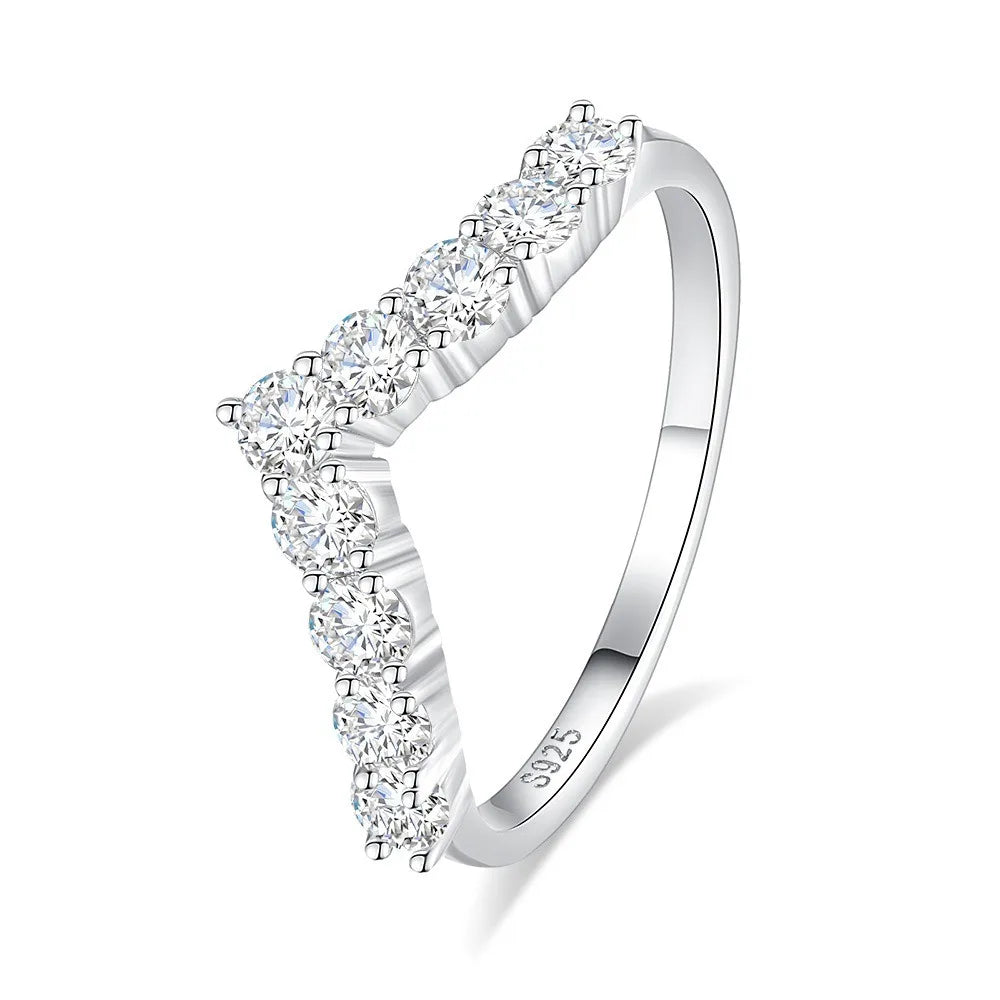 Wholesale Bulk Women 925 Sterling Silver Zirconia Moissanite Wedding Band Engagement Rings Fine Jewelry OEM ODM Manufacturer