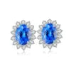 Gemfiori Anster S925 Silver Lab-Grown Cobalt Spinel Trendy Drop Earrings for Woman Wedding Party