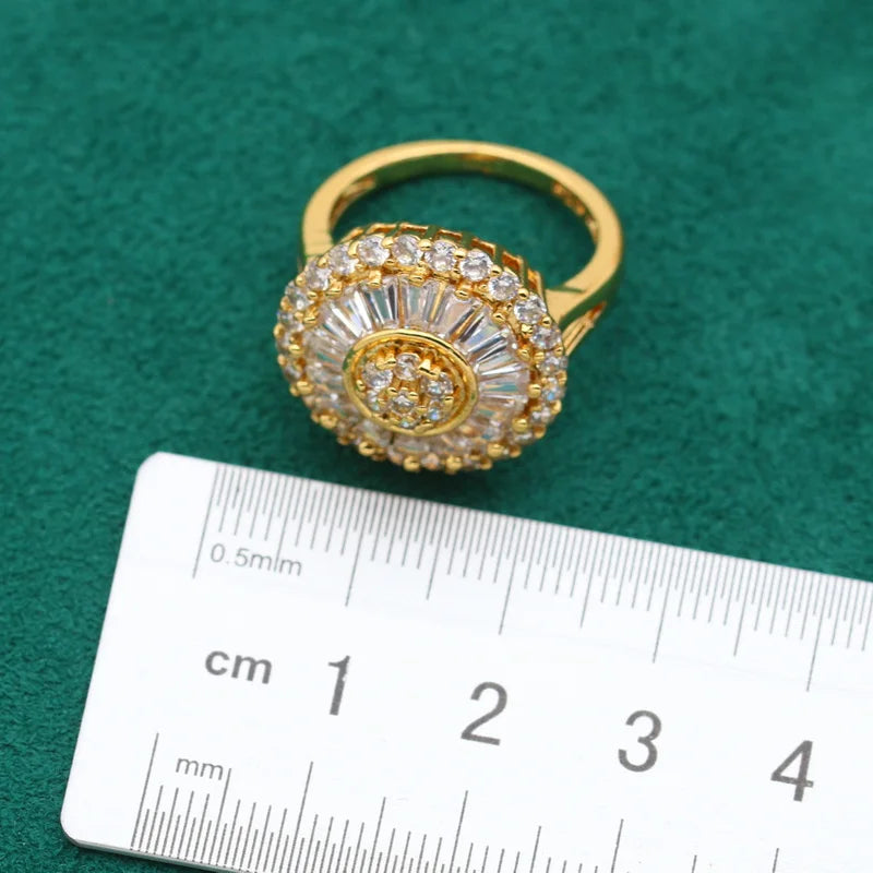 XOTICA Custom 18K Gold and Silver Jewellery Ring Classic White Zircon for Women's Engagement Wedding and Party Gift