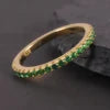 Gemfiori KH069 Abiding Manufacturer 1.5MM Multiple Color Stone Waterproof 925 Silver Thin Gold Plated Band Rings