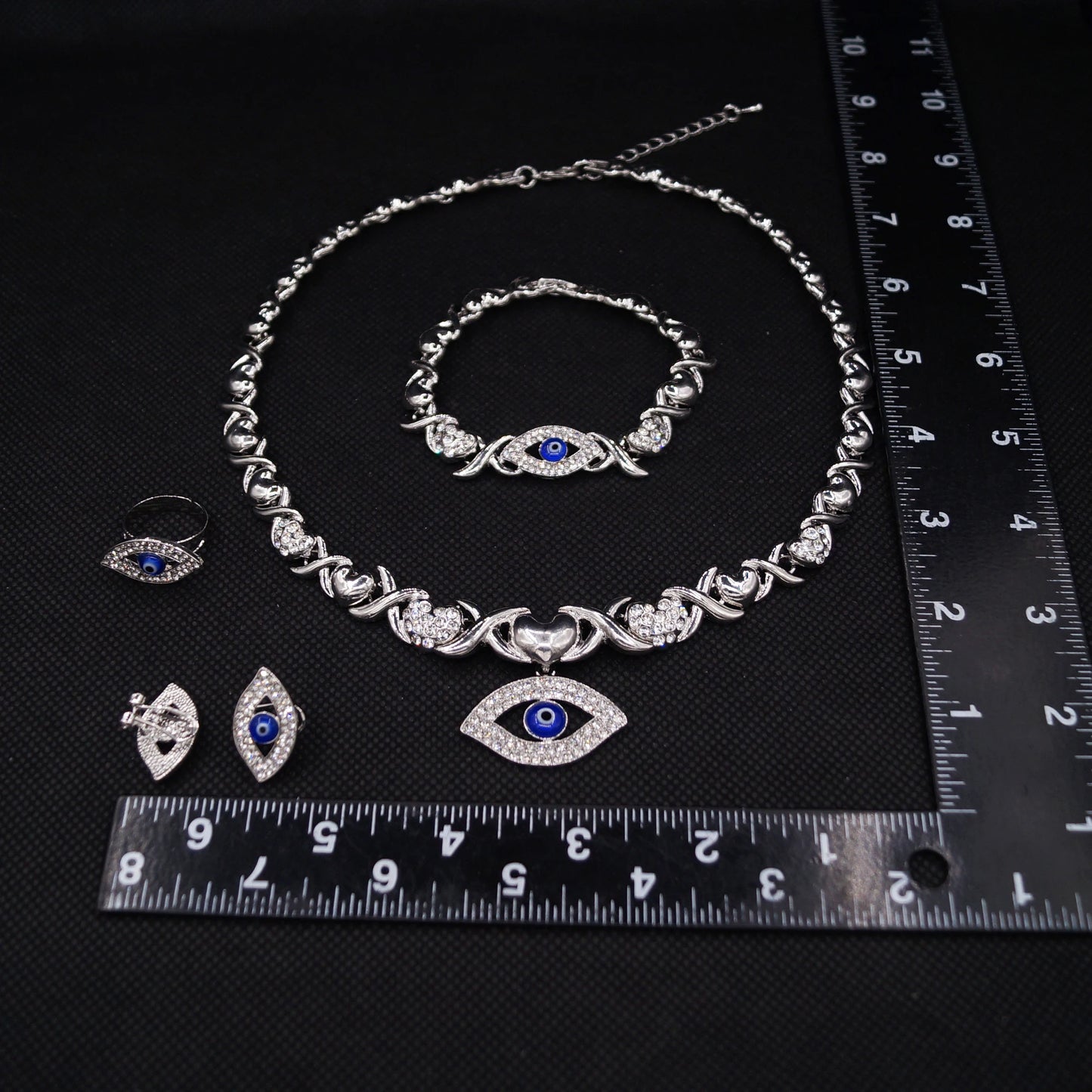 Zhuerrui Hot Selling Eye Picture Necklace Set Dubai Ladies Popular Gold Jewelry Set American Wedding Party Accessories X0201