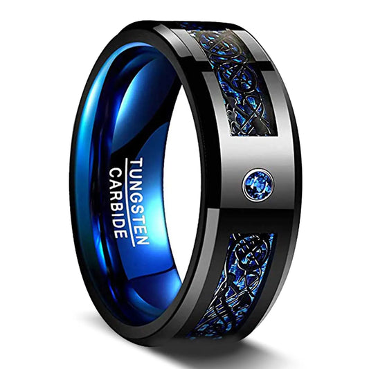 NEWLiFE REBEL 8mm Celtic Dragon Tungsten Ring