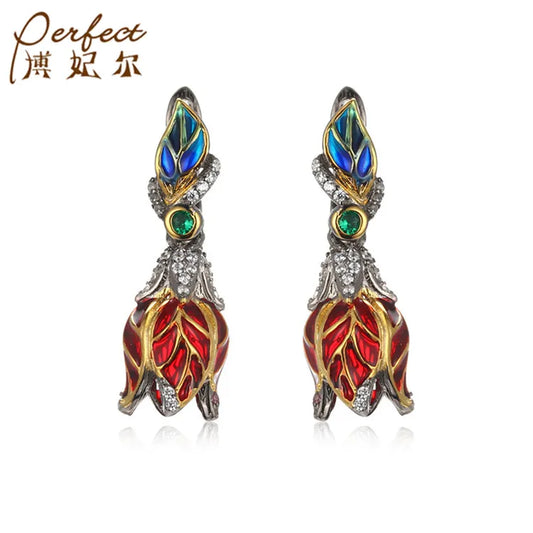 Top Level Best Sell Unisex 925 Silver Classic Pendant Green Spinel Earring 18K Gold Plated