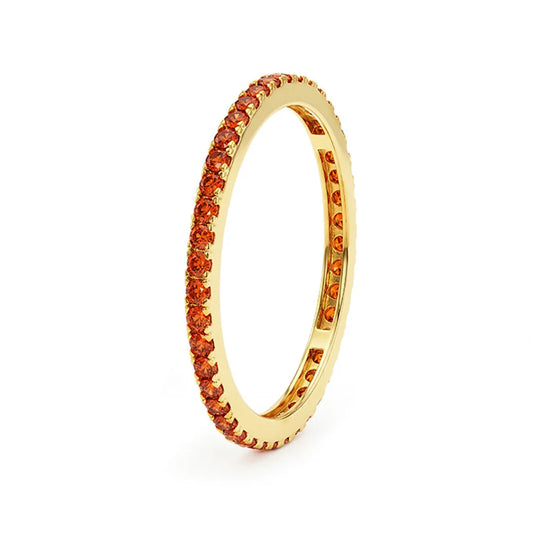 SY Vermeil Gold 925 Sterling Silver Classic Engagement Rings with Synthetic Garnet and Zirconia