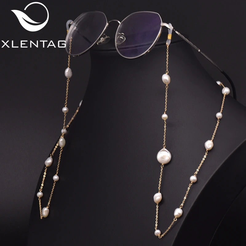 Natural Baroque Pearl Glasses Chain Necklace Pendant for Women Eyeglasses Handmade Charms Simple Fine Jewellery